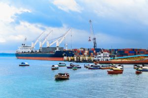 Port,Of,Zanzibar,With,Big,Ships,,Cranes,And,Cargos,Near